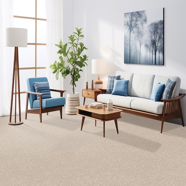 Hainsridge Truffle- Brown 68 oz. Triexta Texture Installed Carpet