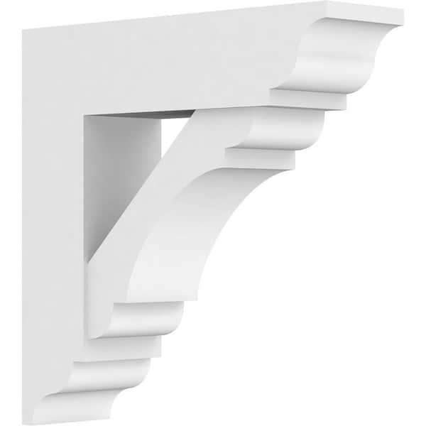 Ekena Millwork 5 in. x 20 in. x 20 in. Olympic Bracket with Traditional Ends, Standard Architectural Grade PVC Bracket