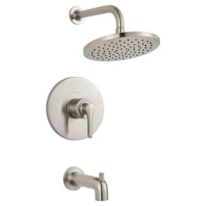 Studio S Water Saving 1-Handle Tub and Shower Faucet Trim Kit for Flash Valves in Brushed Nickel (Valve Not Included)