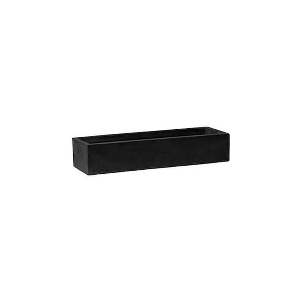 Vasesource 3.75 in. x 6 in. x 20 in. Black Balcony Slim Low S Planter Pot