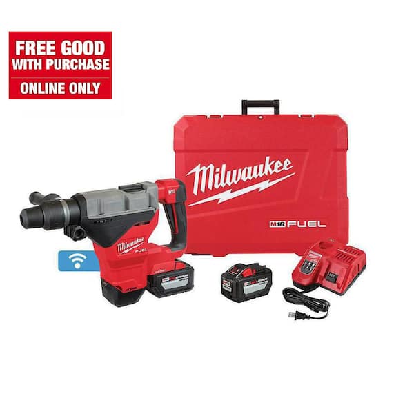 Milwaukee M18 FUEL ONE-KEY 18V Lithium-Ion Brushless Cordless 1-3/4 in. SDS-MAX Rotary Hammer with Two 12.0 Ah Battery