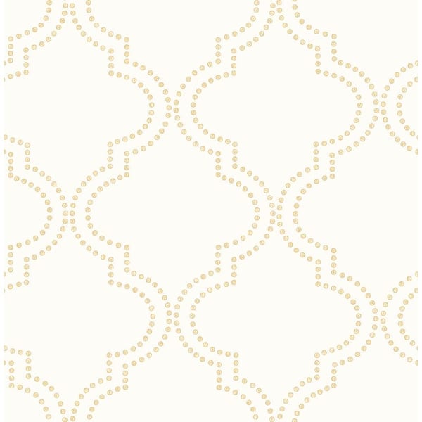 Brewster Tetra Cream Quatrefoil Paper Strippable Roll (Covers 56.4 sq. ft.)