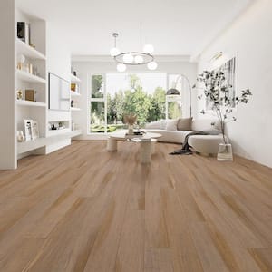 Woven Sand 3/8 in. T x 5.1 in. W Hand Scraped Strand Woven Engineered Bamboo Flooring (25.9 sqft/case)