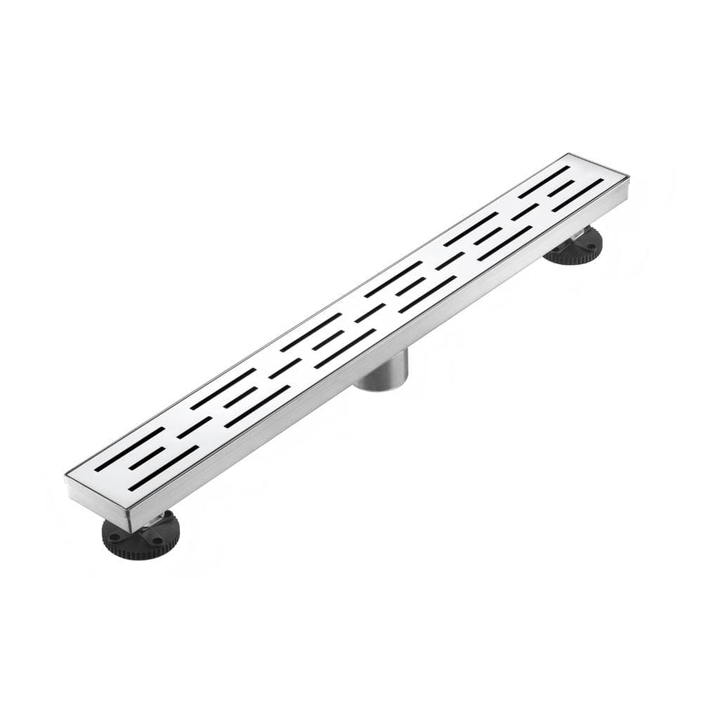 24 in. Linear Shower Drain with Removable Grid Grate and Hair Strainer in Brushed Nickel price history on PriceWatchPro