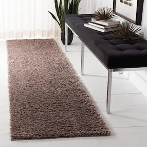 August Shag Taupe 2 ft. x 12 ft. Solid Runner Rug