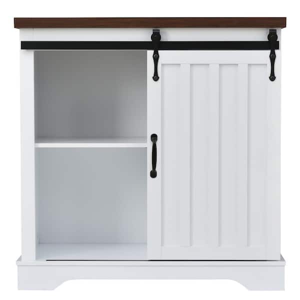 Hooseng 15.7 in. W x 31.5 in. D x 31.9 in. H White MDF Linen Cabinet with Adjustable Shelf