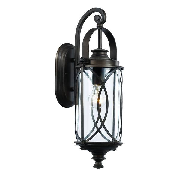 Bel Air Lighting 1-Light Rubbed Oil Bronze Outdoor Crossover Wall Lantern Sconce