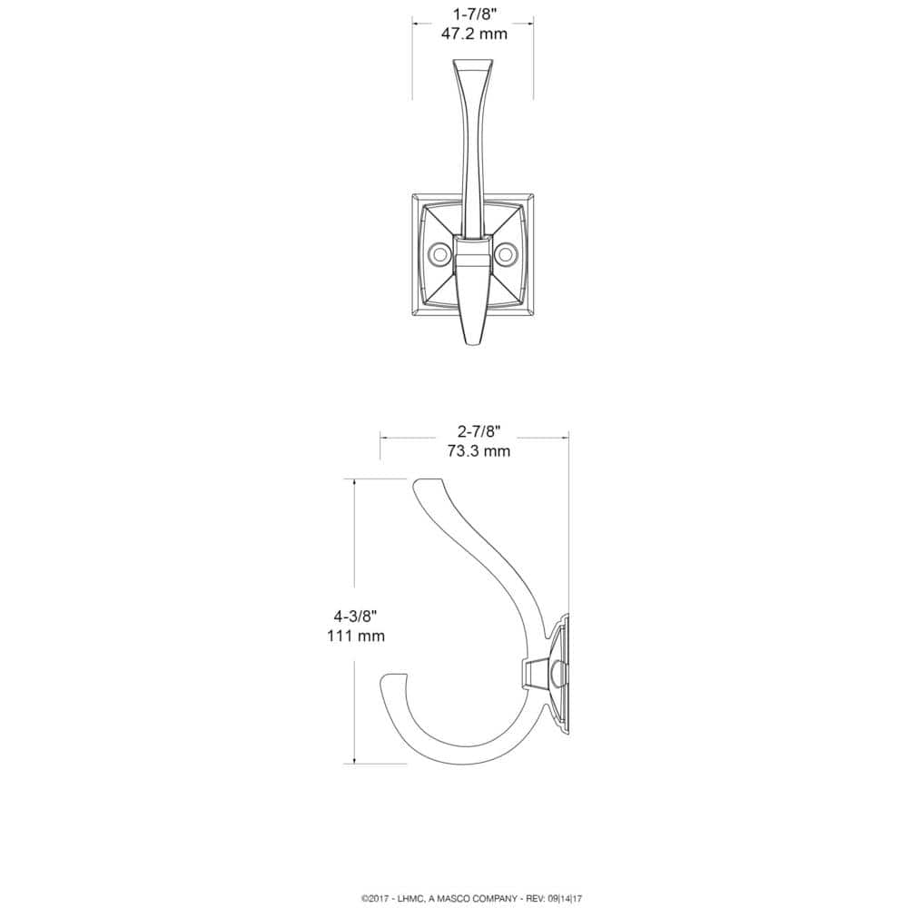Satin Nickel Double Robe and Coat Hook