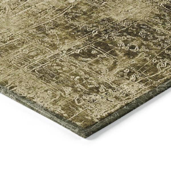 Green 2 ft. x 3 ft. Woven Abstract Rectangle Indoor/Outdoor Area Rug