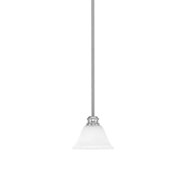 Unbranded Albany 60-Watt 1-Light Brushed Nickel Pendant Mini Pendant Light White Muslin Glass and Light Bulb Not Included