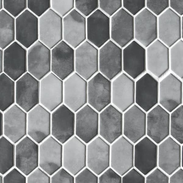 sunwings Picket Gray Mix 10.7 in. x 10.1 in. Long Hexagon Recycled
