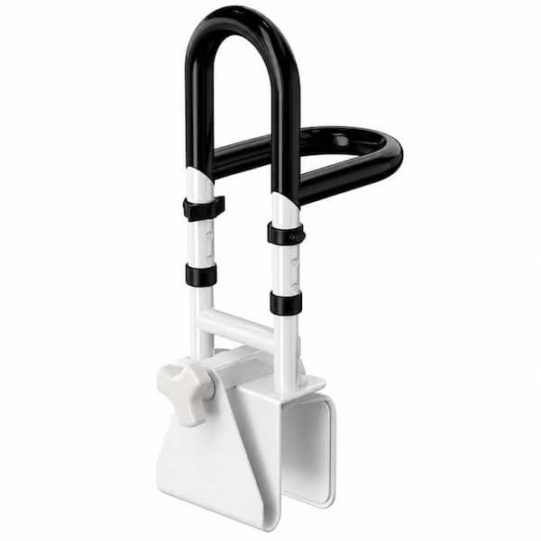 15.4-17.4 in. Adjustable Bathtub Safety Rail, Double Grip Clamp-On Non-Slip Grab Bar, Bathroom Shower Bars for Elderly