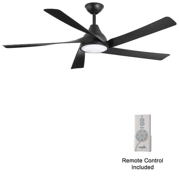 MINKA-AIRE Transonic 56 in. Indoor Black Windmill Ceiling Fan with Warm ...