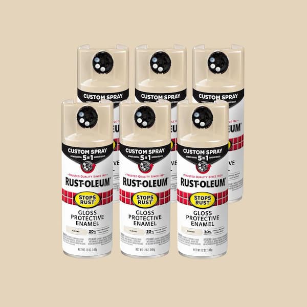 Rust-Oleum Stops Rust 12 oz. Custom Spray 5-in-1 Gloss Almond Spray Paint (Case of 6)