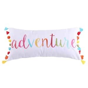 Mayla Multicolor Adventure embroidered 12 in. x 24 in. Throw Pillow