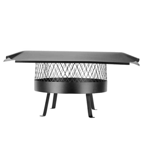 HY-C 16 in. Round Slip-In Welded Leg Single Flue Chimney Cap in Black Galvanized Steel
