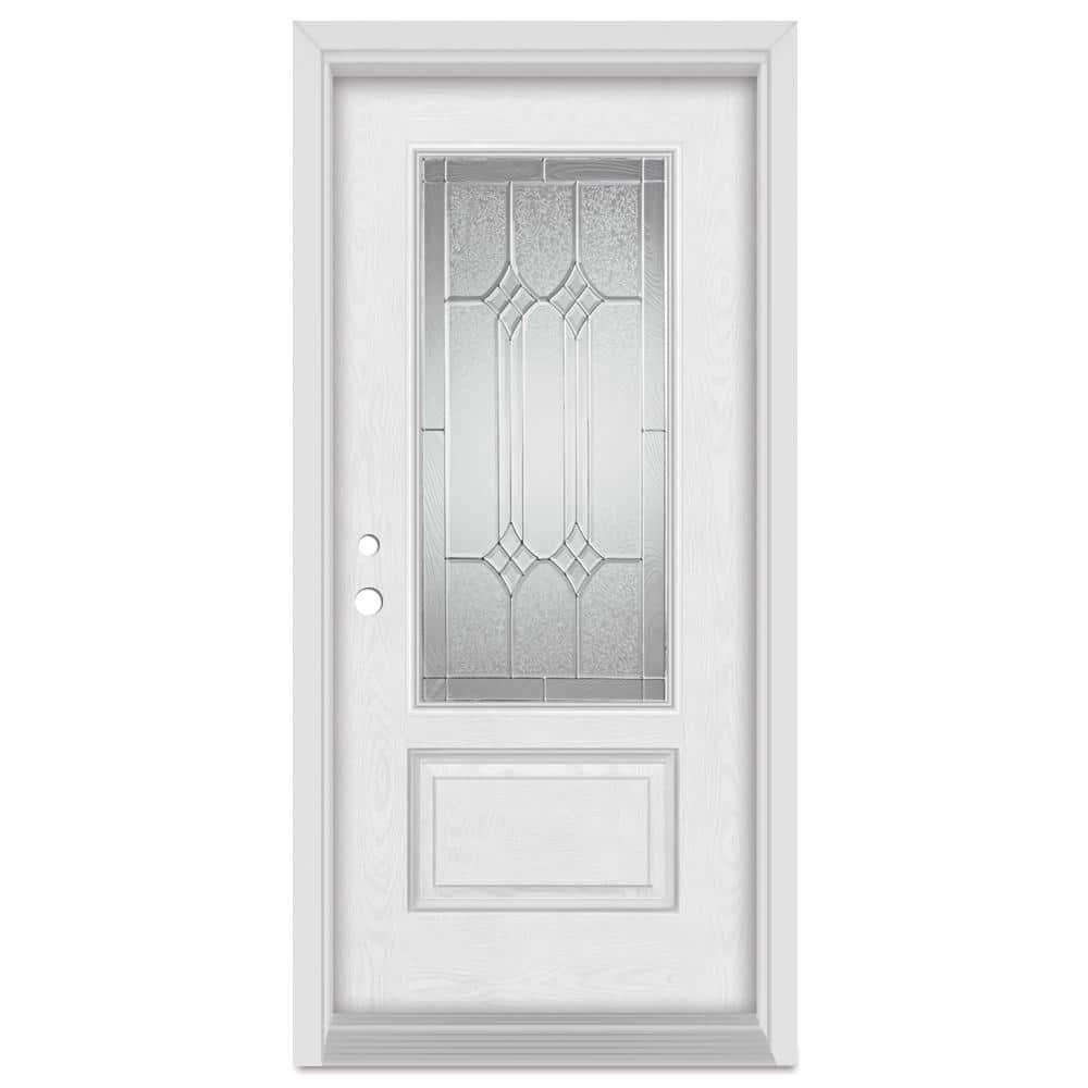 36 in. x 80 in. Orleans Right-Hand 3/4 Lite Zinc Finished Fiberglass Oak Woodgrain Prehung Front Door price history on PriceWatchPro