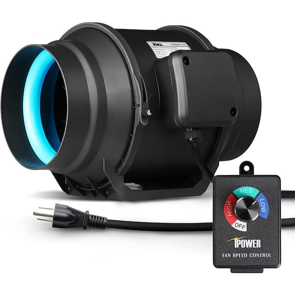 iPower 6 in. 318 CFM Inline Fan Ventilation Duct with Variable Speed Controller Quiet HVAC