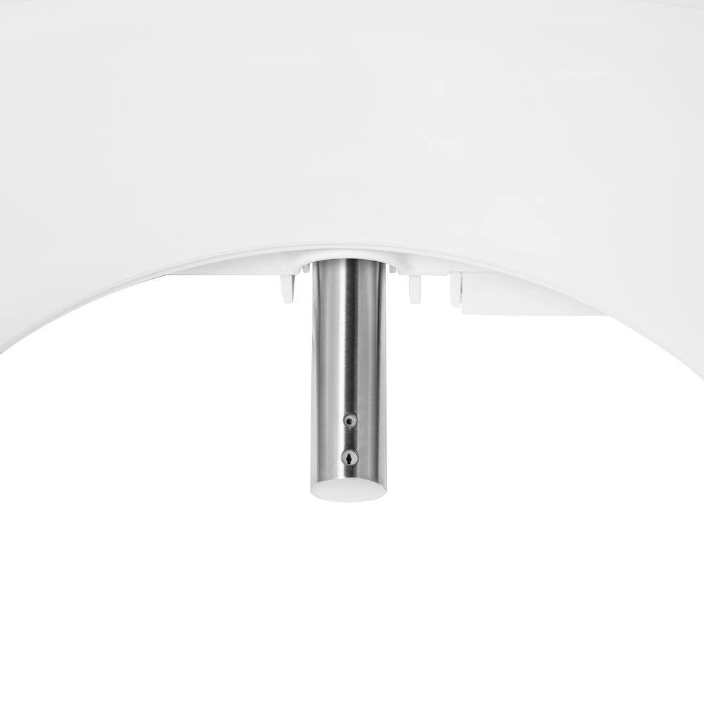 White Elongated Sidearm Bidet Seat with Warm Air Dryer