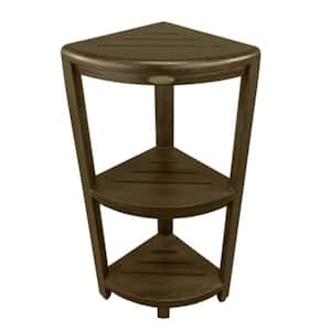 Caroline Teak Three Tier Corner Corner Shower Shelf in Brown Finish ( 33 in X 14 in X 12 in )