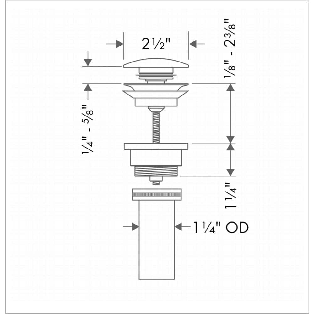 Polished Nickel Modern Push-Open Bathroom Sink Drain