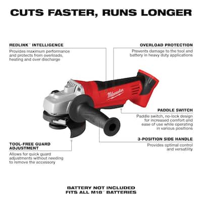 M18 18-Volt Lithium-Ion Cordless 4-1/2 in. Cut-Off/Grinder (Tool-Only)