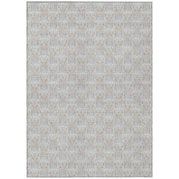 Chantille Machine Washable Indoor/Outdoor Abstract ACN3065 Silver 10 ft. x 14 ft. Area Rug