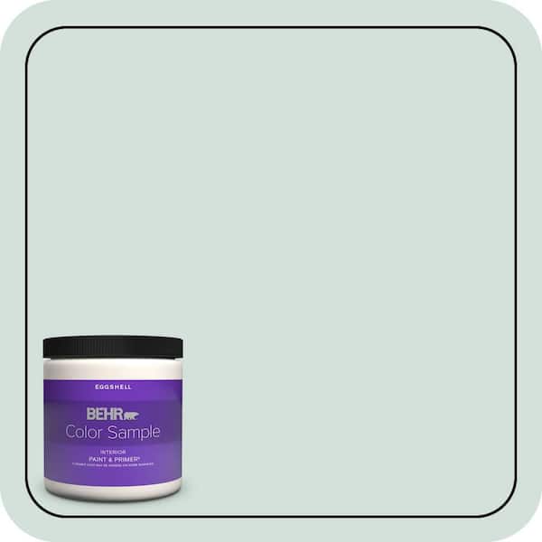 BEHR PREMIUM PLUS 8 oz. #S430-1A Reflecting Moment Eggshell Enamel Interior Paint and Primer Color Sample