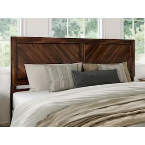 Canyon Barnwood Brown Solid Wood King Rustic Headboard with Attachable Charger