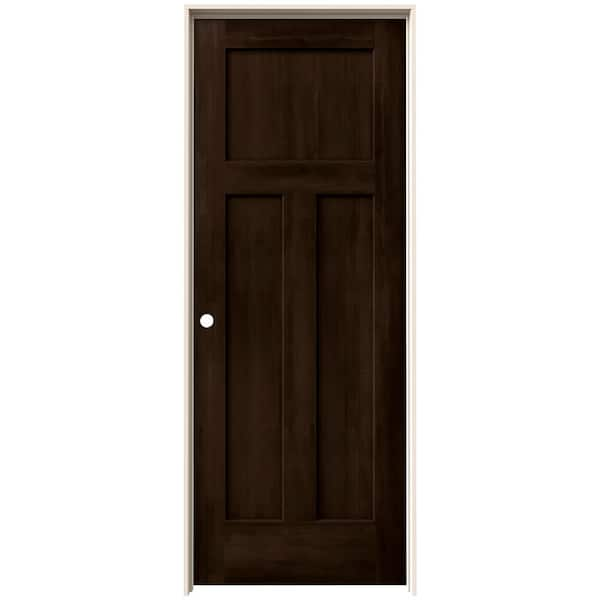 JELD-WEN 24 in. x 80 in. Craftsman Espresso Stain Right-Hand Molded Composite Single Prehung Interior Door