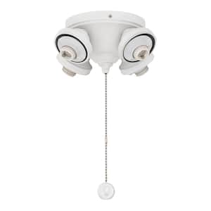 4-Light Matte White Ceiling Fan Fitter LED Light Kit