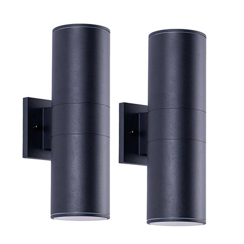 14 in. H Black 2 Lights Waterproof Outdoor Wall Sconce, Outdoor Porch Light with Aluminum Cylinder (2 Pack） price history on PriceWatchPro