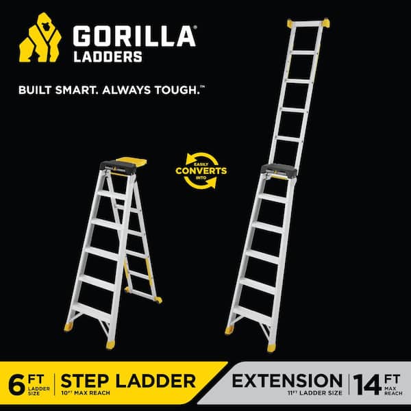Gorilla Ladders 14 ft. Reach Aluminum 2-in-1 Extension Multi