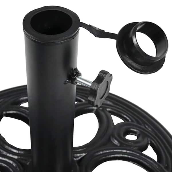 Sunnydaze 24 lbs. Cast Iron Patio Umbrella Base in Black YUK