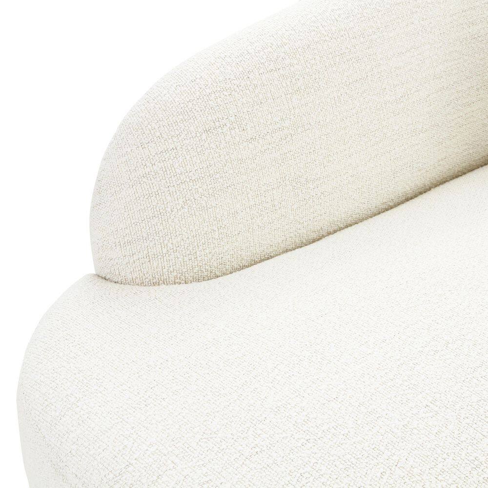 Cloud White Upholstered Left-Facing Chaise Sectional with Ottoman