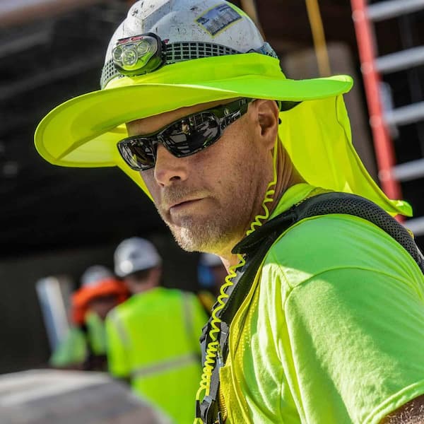 Lime Hard Hat Brim with Shade