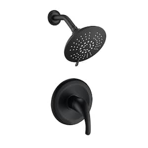 Single-Handle 5-Spray Shower Faucet in Matte Black (Valve Included)