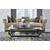Black and Gold Rectangular Glass Coffee Table with Storage Shelf