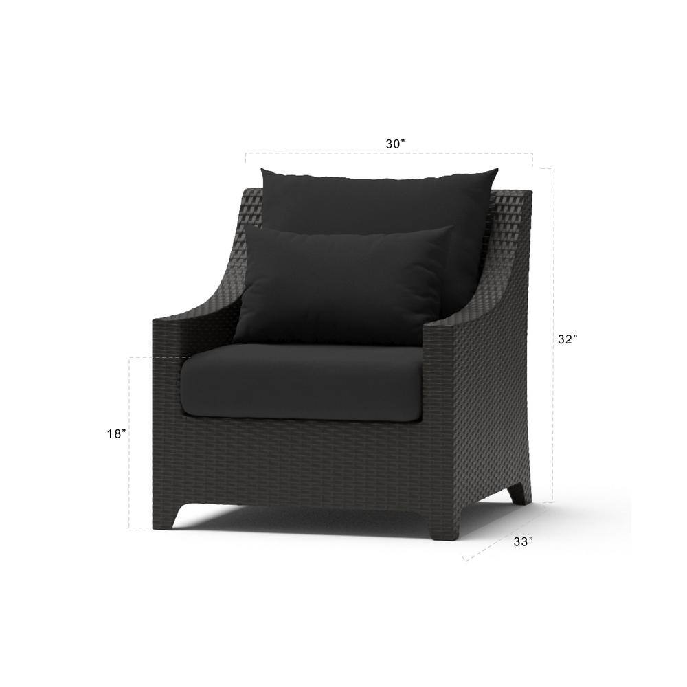 Espresso Woven Polyethylene Outdoor Club Chair with Tikka Orange Cushions