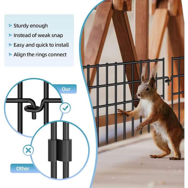 Justincity 13 in. Outdoor Garden Animal Barrier Fence with 1.44 in