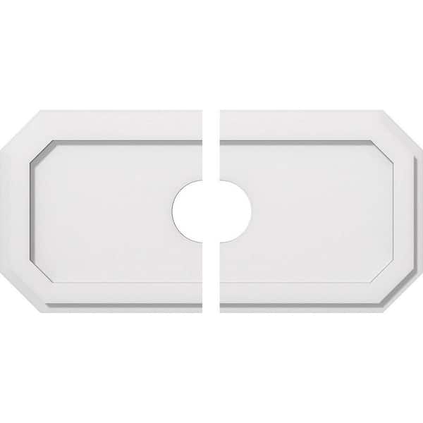 Ekena Millwork 26 in. x 13 in. x 1 in. Emerald Architectural Grade PVC Contemporary Ceiling Medallion (2-Piece)