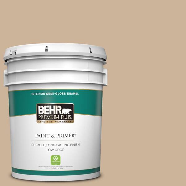 BEHR PREMIUM PLUS 5 gal. #T17-03 Sepia Filter Semi-Gloss Enamel Low Odor Interior Paint & Primer