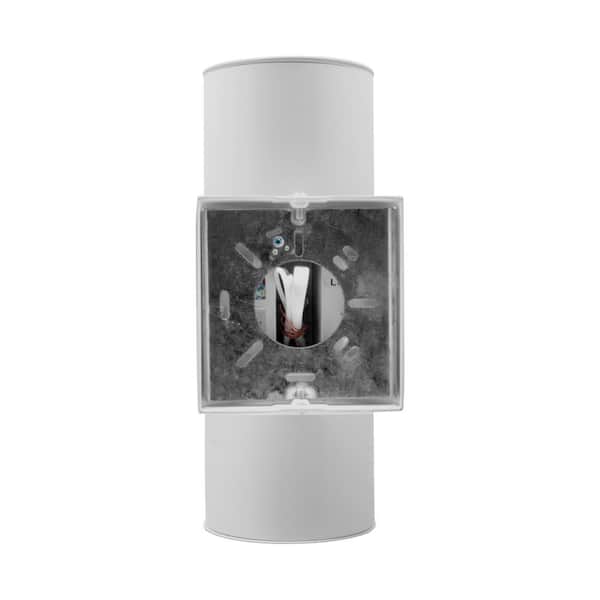 NICOR 75-Watt 2-Light White Outdoor Wall Lantern Sconce Column