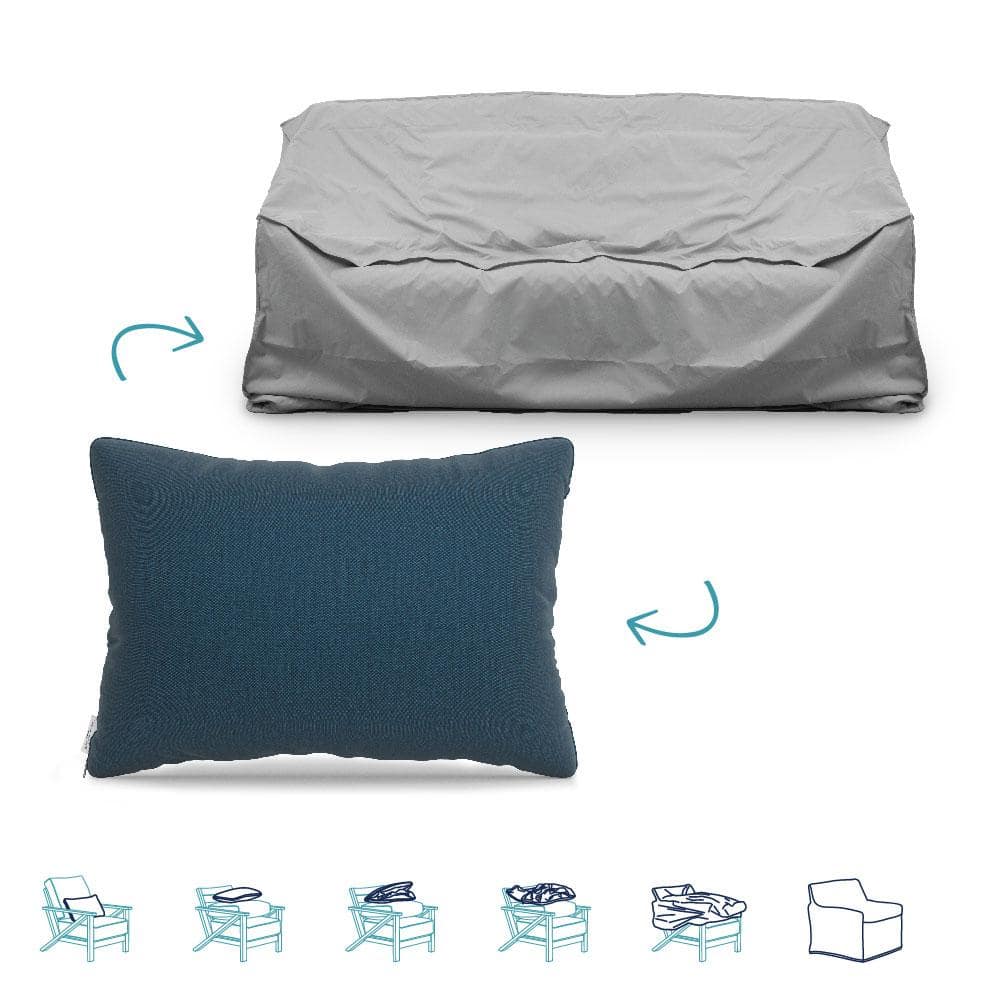 Pillow-To-Cover 16 in. x 24 in. Meridian Twilight Pillow Sofa Cover
