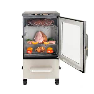 40 in. Two Door Digital Electric Smoker in Stainless Steel with Premium Vertical Smoker Cover