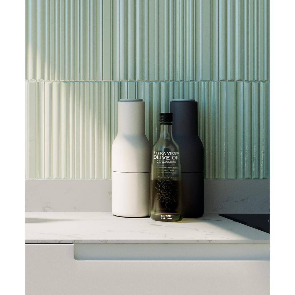 Galor Liniar 3" x 12" Glossy Blue Ceramic Subway Tile