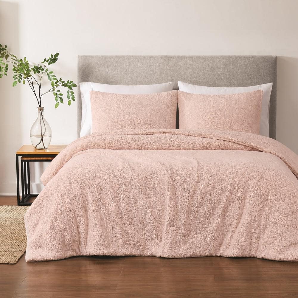 Brooklyn Loom Oversized Marshmallow Sherpa Polyester Blush 3 Piece