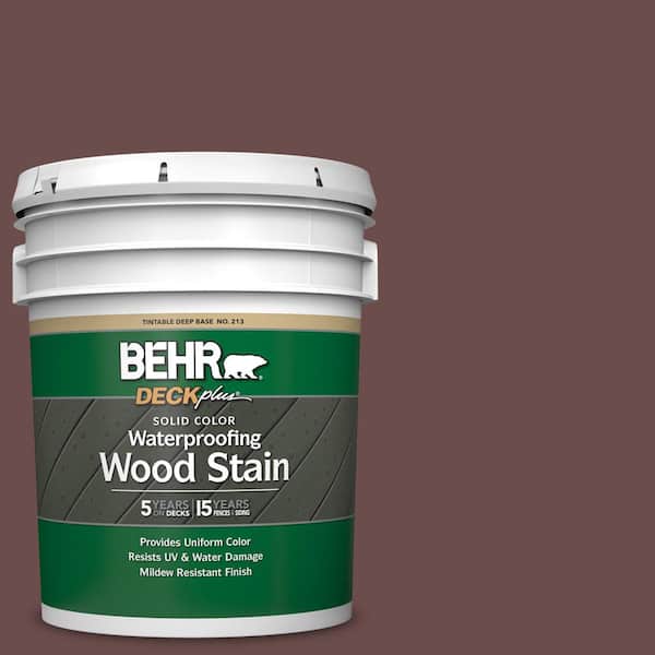 BEHR DECKplus 5 gal. #N150-6 Coffee Beans Solid Color Waterproofing Exterior Wood Stain