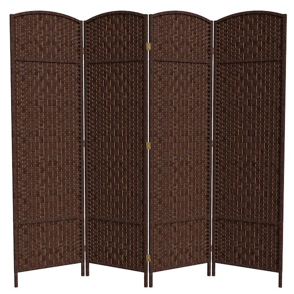 6 ft. Dark Mocha 4-Panel Room Divider