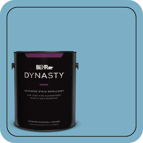 BEHR DYNASTY 1 gal. #M490-4 Frisky Blue One-Coat Hide Eggshell Enamel Interior Stain-Blocking Paint & Primer